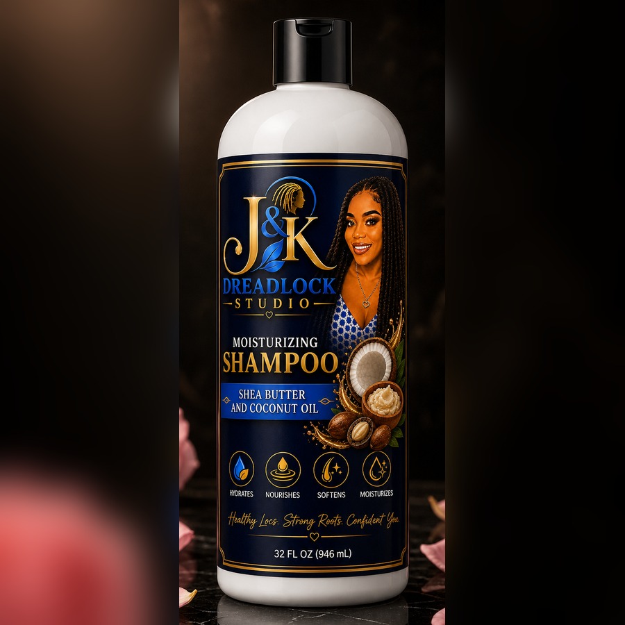 J&K Moisturizing Shampoo with shea butter and coconut oil