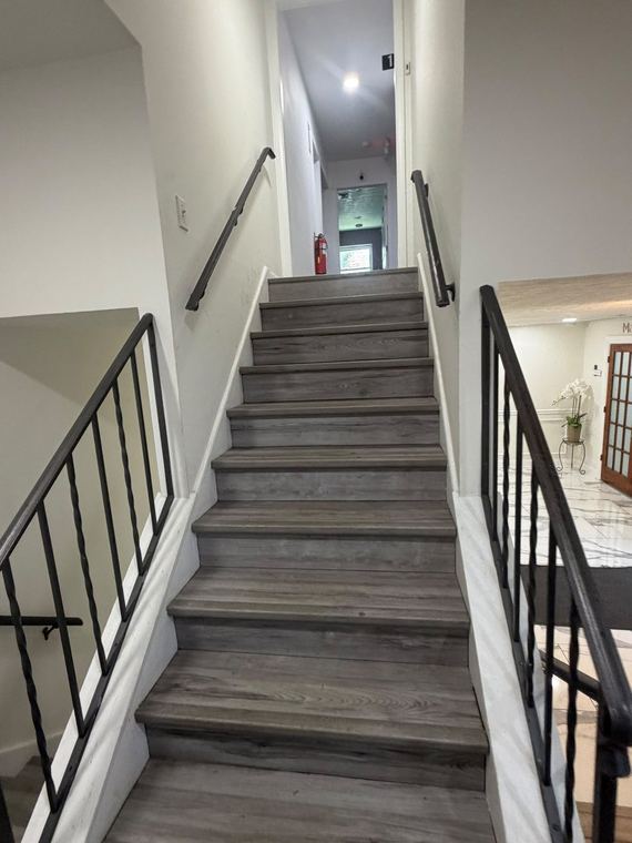 Up the stairs